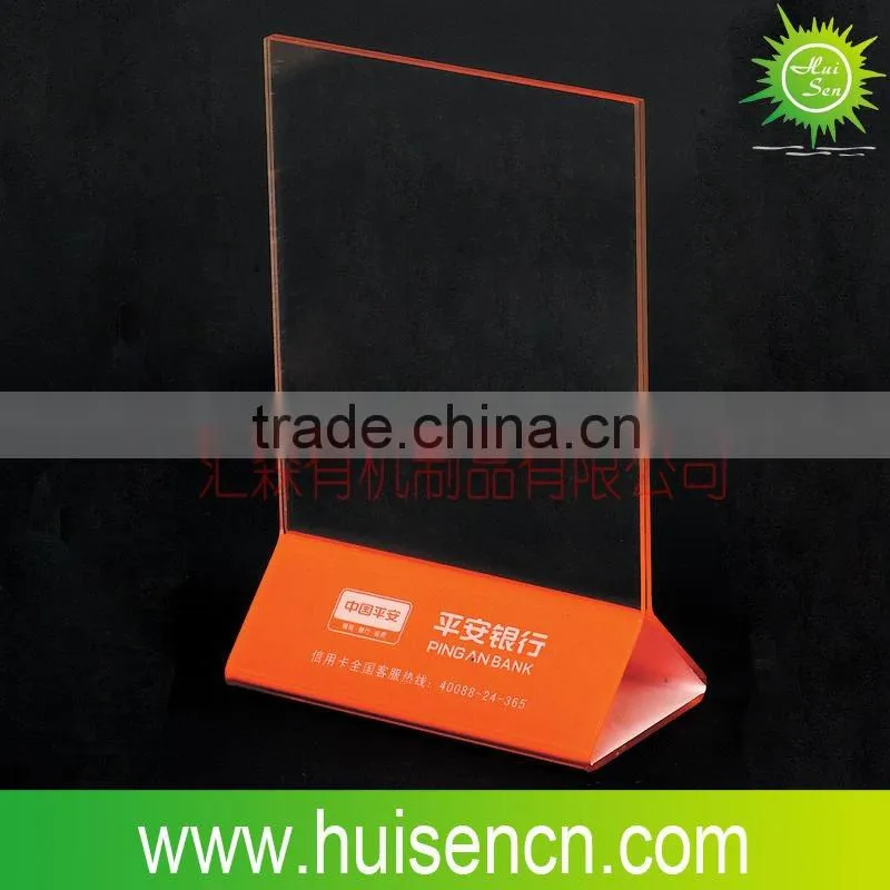 Transparent acrylic menu holder for restaurant and hotel