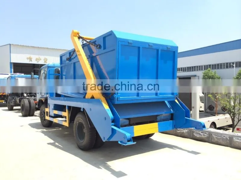 5 m3 skip loader garbage truck, 5 ton hydraulic swinging garbage truck, hydraulic lifter container garbage truck