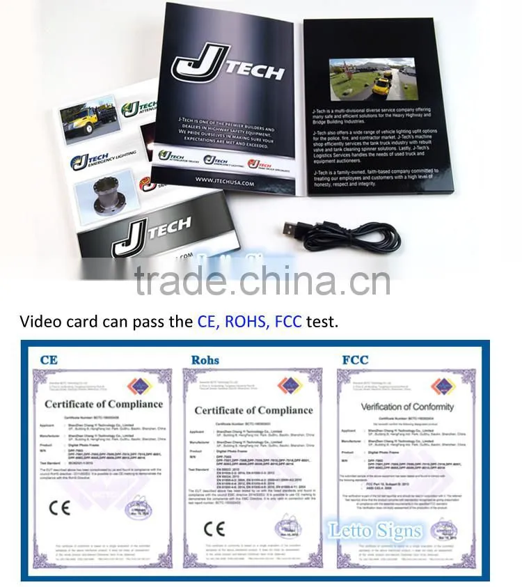 Customized Super-slim Video Card Video Audio Card Lcd Greeting Card