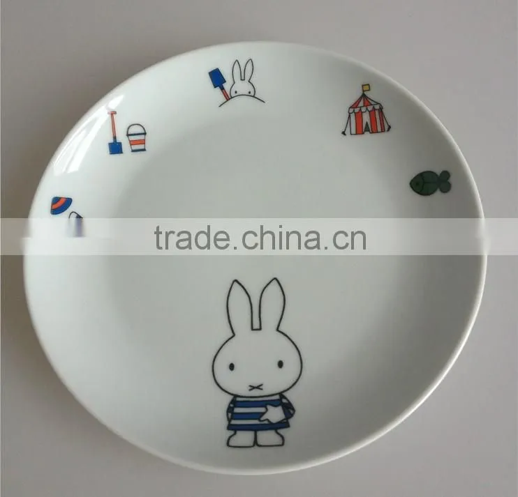 hot sale ceramic soup plate with flower design / flower design ceramic porcelain deep dishes plates