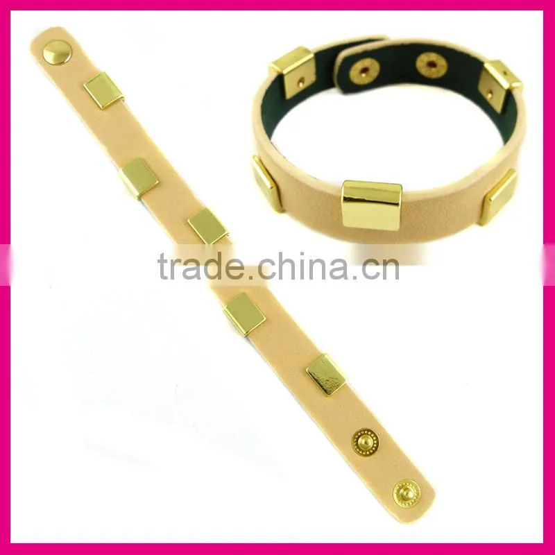 BR5015-3(1)gold leather bracelet wholesale alibaba gold member