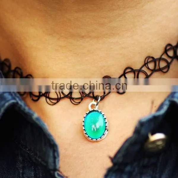 2016 New Fashion Gift Color Change Mood Heart Pendant Necklace for Wholesale