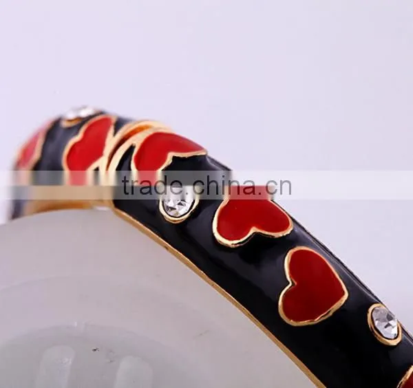 Black Enamel Bracelets Heart Shaped Summer Bracelets