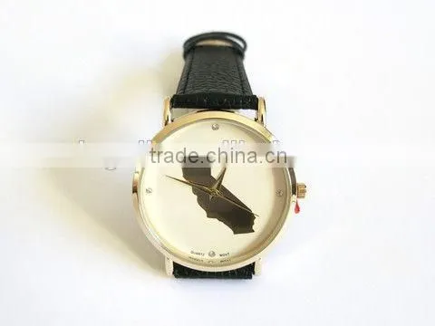 Fashion state California map watch leathr watch