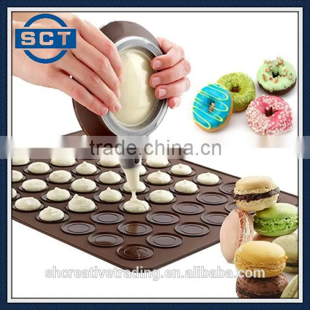 Silicone Macaron Mat Pastry Cookie Muffin Baking Tray Mold Mould DIY 48-Capacity