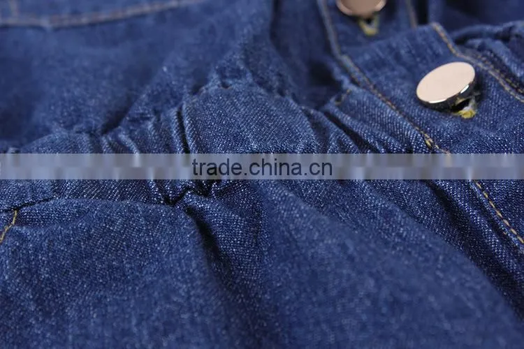 2015 fashion high quality New Arrival Brand Women European Casual Denim Muslimah Dress Lastest Popular Denim Halter Dress