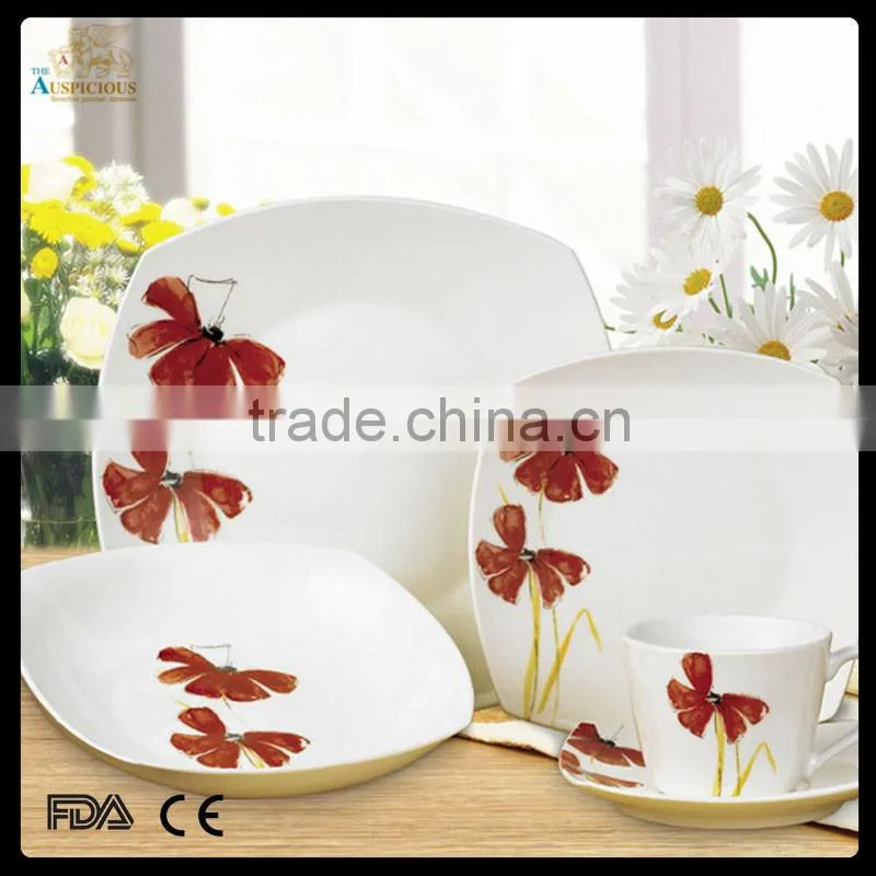 20pcs square decal dinner set shape 2