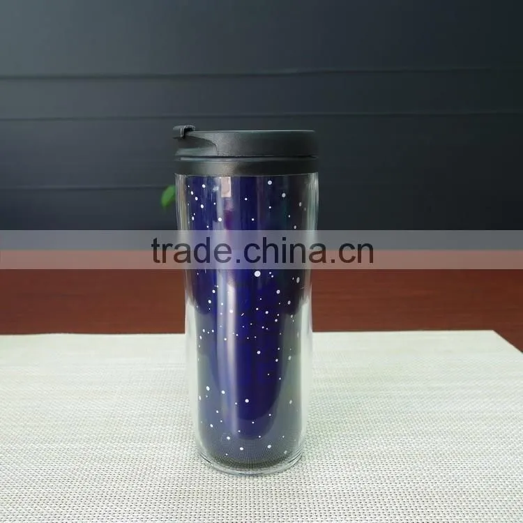 13oz Promotional gift Custom logo double wall plastic color changing tumbler