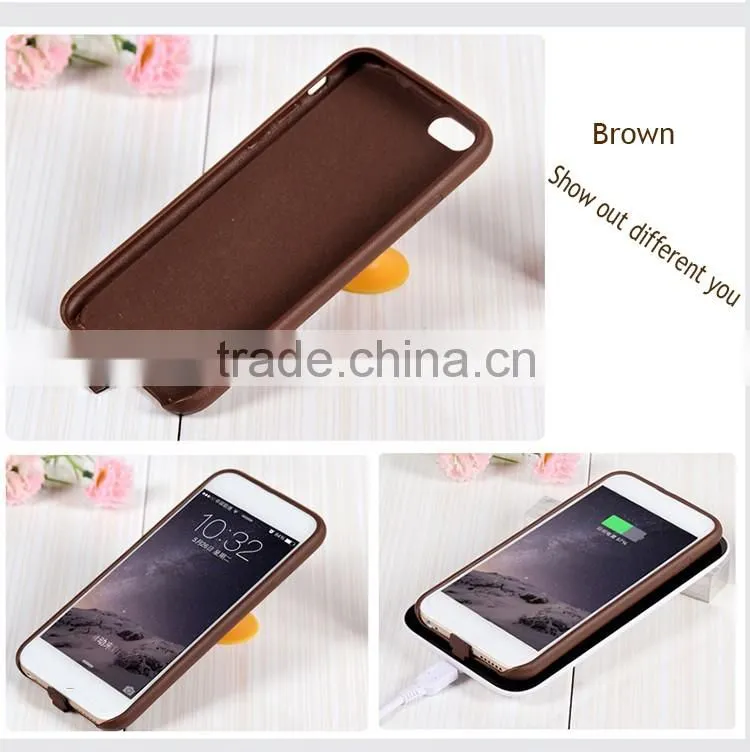 For iphone leather case cover wireless charger recevier case for iphone 6 6s 6plus