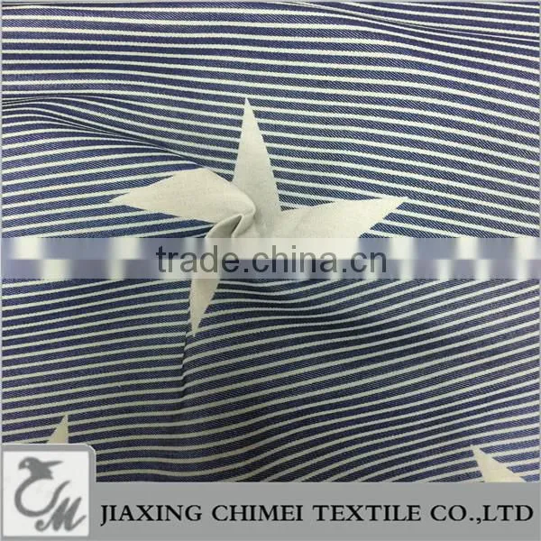 jiaxing strip star printed patternof tencel denim for denim shirt men