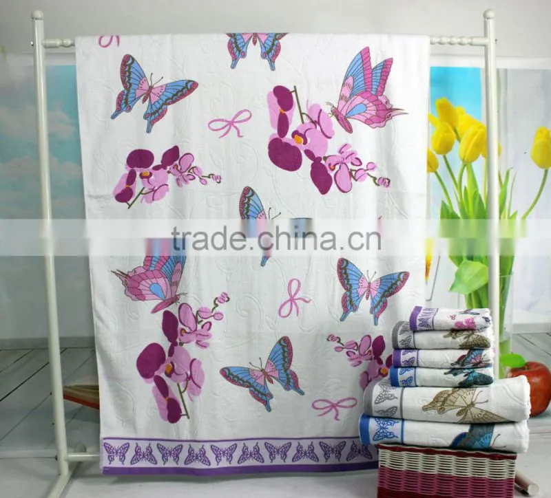 India Market Reactive printing detailing cotton towel
