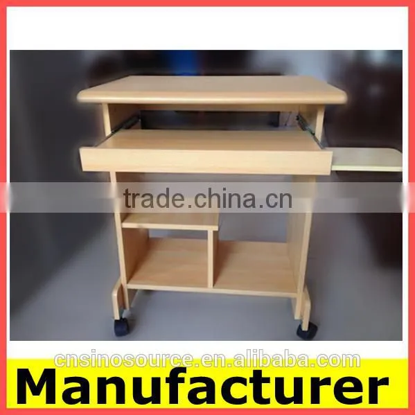 Hot sale morden wooden computer desk with bookshelf/table