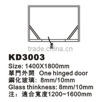 Aluminum Profile Frameless Hinged Shower Screens(KD3003)