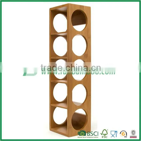 2015 New design promotional wine shelf high quality bamboo
