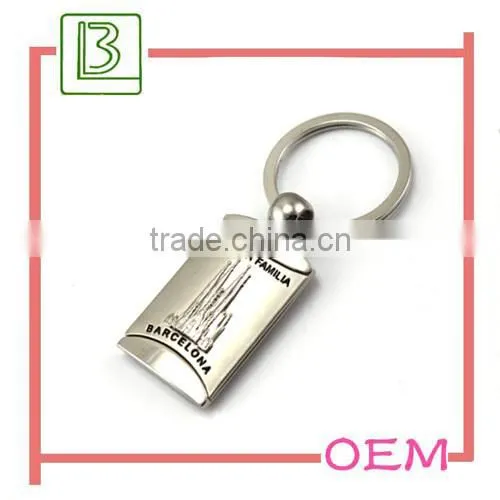 Custom Barcelona Souvenir Spin Key Shaped Keychain