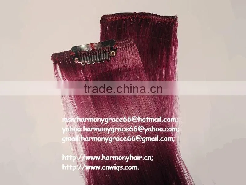 Quality single clip in hair extension/one piece clip in human hair extensions/one piece clip in curly hair extension