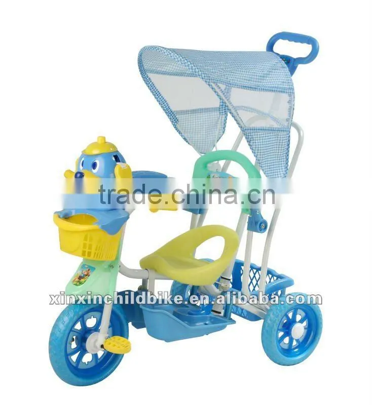Children and baby tricycle with canopies