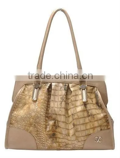 Metallic gold crocodile embossed pu shoulder bags 2012 newest hot sell summer fashion handbags