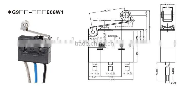 G9 sealed subminiature micro switch IP67