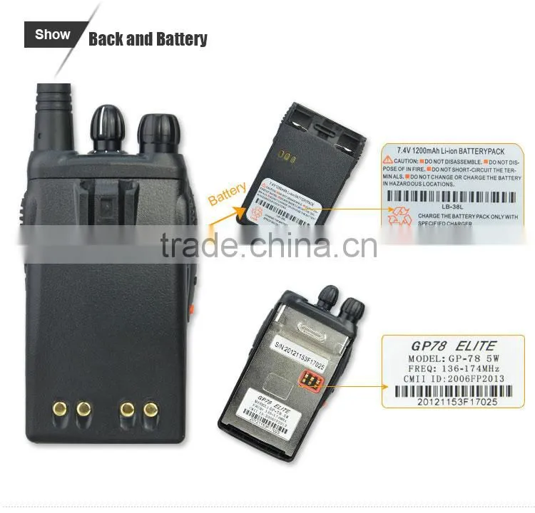 way vhf chinese uhf fm radio GP-78 walkie talkie transceiver