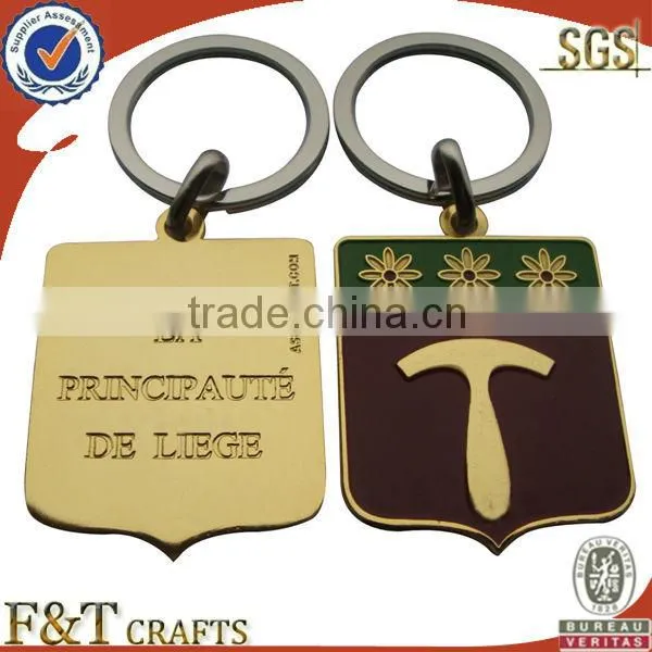 Custom antique copper plated high quality embossed logo keychain