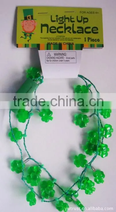 LED light up SHAMROCK necklace for st patrick's day