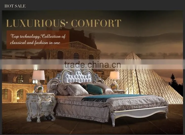 Luxury classic bedroom furniture-French country furniture double bed