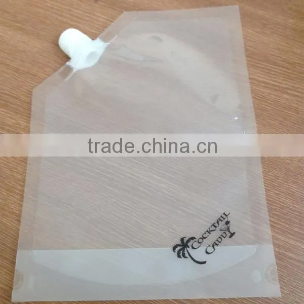 Stand up and plastic beverage Liquid Packaging Spout Pouch bag