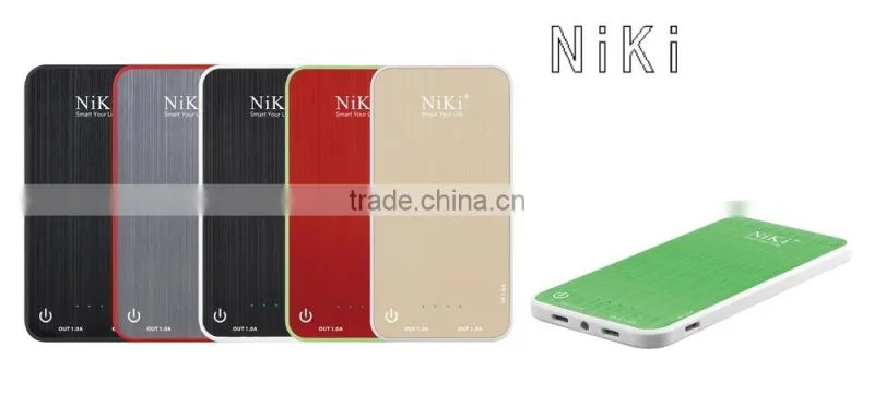 NiKi Smart Power Bank 2000mAh 4000mAh, Ultra Thin Dual Micro USB Colored Alumium