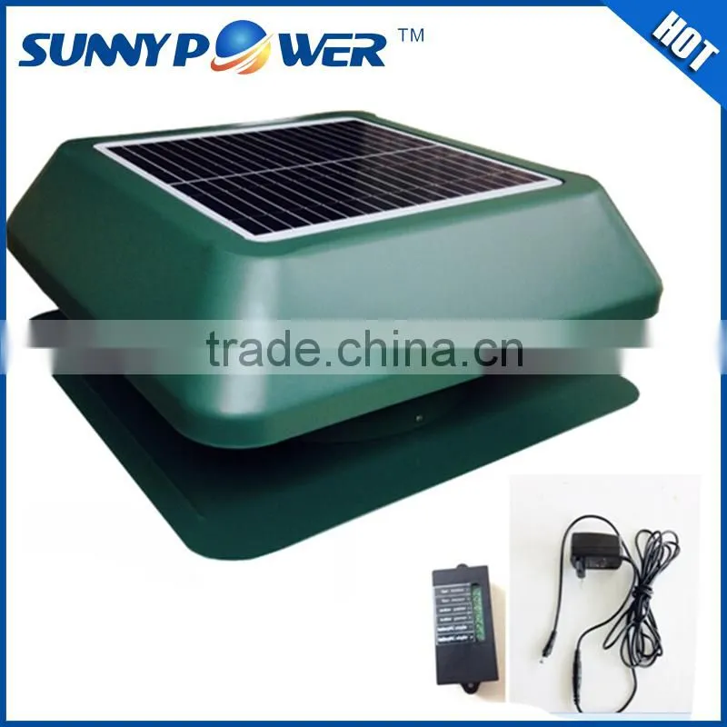 15 watt Square With battery solar fan and no power roof ventilation fan