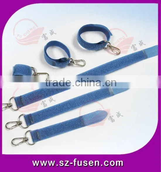 Adjustable magic tape cable strap with buckle