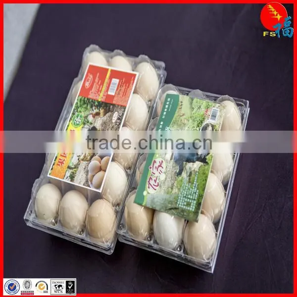 PET clear egg packing tray for marketing
