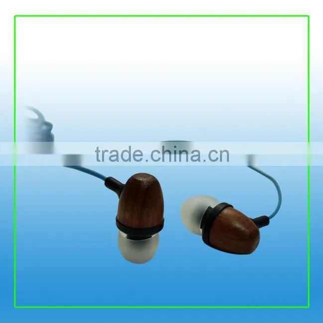 2015 New Design Wood/Wooden Unique Earphone/Earbuds Bulk selling