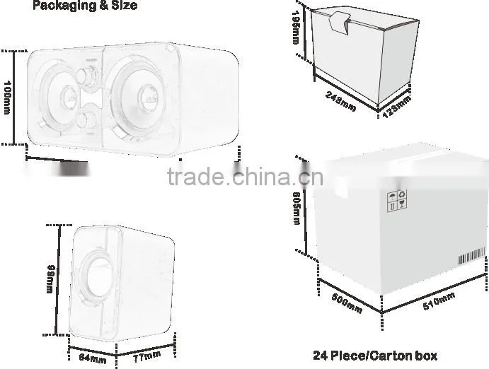 Top selling active type with 2.1 double bass speaker