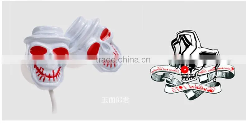 ULDUM Brand high quality hot sell metal music player mp3 mp4 skull earphones headphones