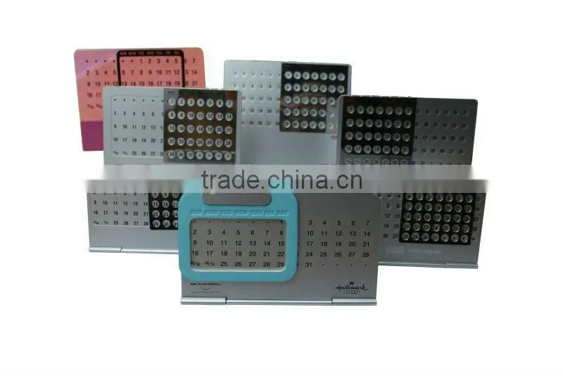 Professional Making Desktop Print aluminum perpetual Calender with customized logo free Sample Top-Grade