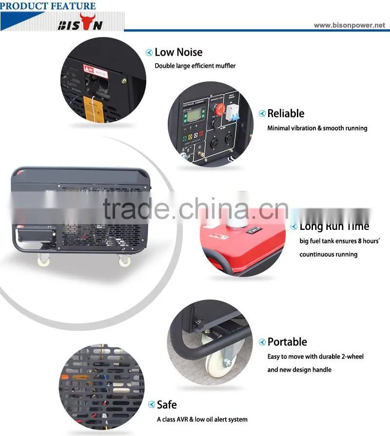 BISON CHINA portable silent type diesel generator 10kva electric power generator