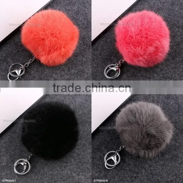 10cm Big Fur Pom Pom Keychain Rabbit Fur Keychain