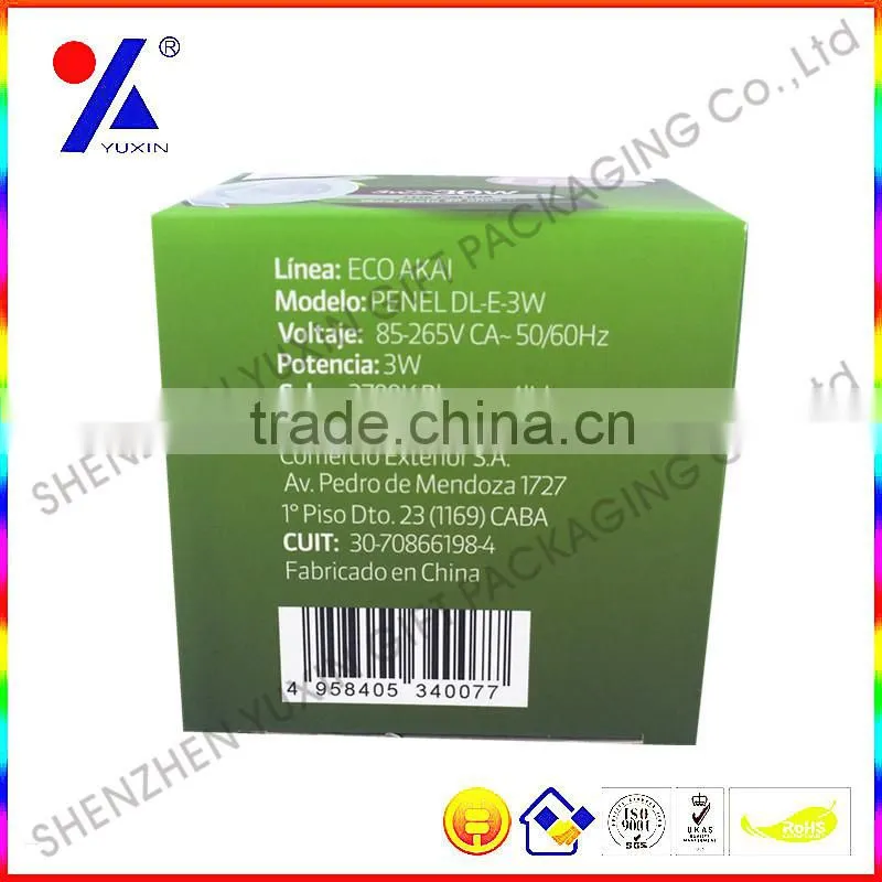 2015 NEW STYLE LAMP PACKAGING BOX / CORRUGATED PAPER OR CARTON PAPER AND GREEN COLOR BOX / WHOLESALE SHENZHEN GIFT PACKAGING BOX