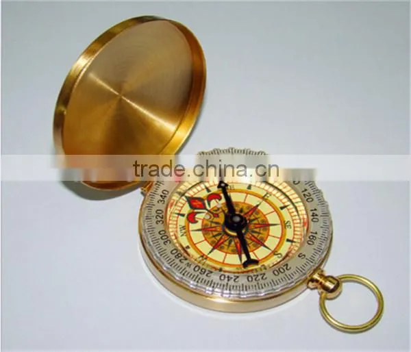 Classic Brass Pocket Watch Style Compasses Aluminum Alloy Compass for Camping Hiking