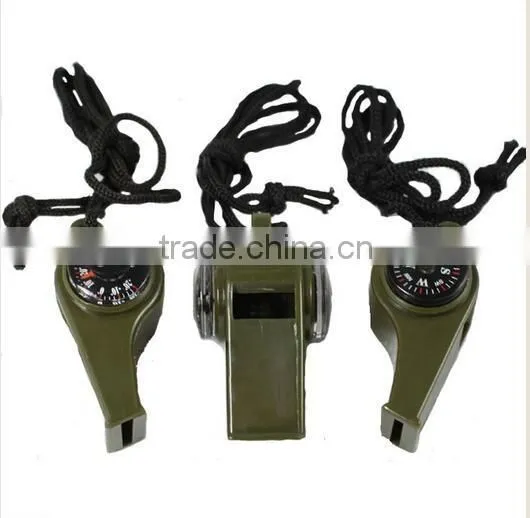 Hot selling 3in1 Whistle Compass Thermometer For Outdoor Emergency Gear Camping Survival