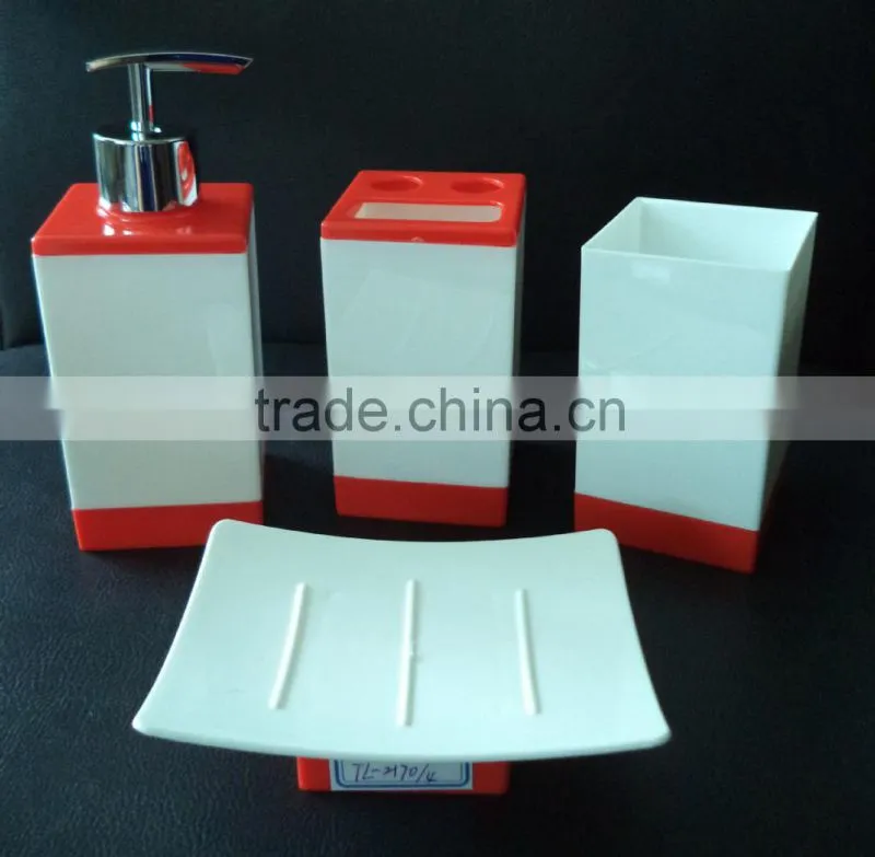 Yellow PS meticulous dyeing processes 4 pcs bath set
