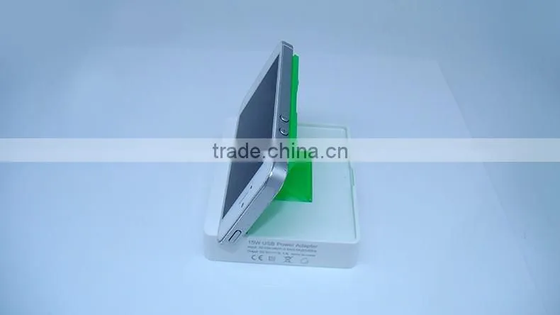 Unique Design 15w 5v 3.1a Dual Ports Usb Power Adapter With Stent For Phone Charging