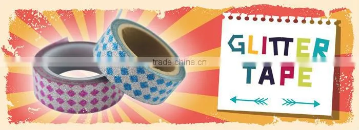 Decorative colorful bling bling custom glitter tape