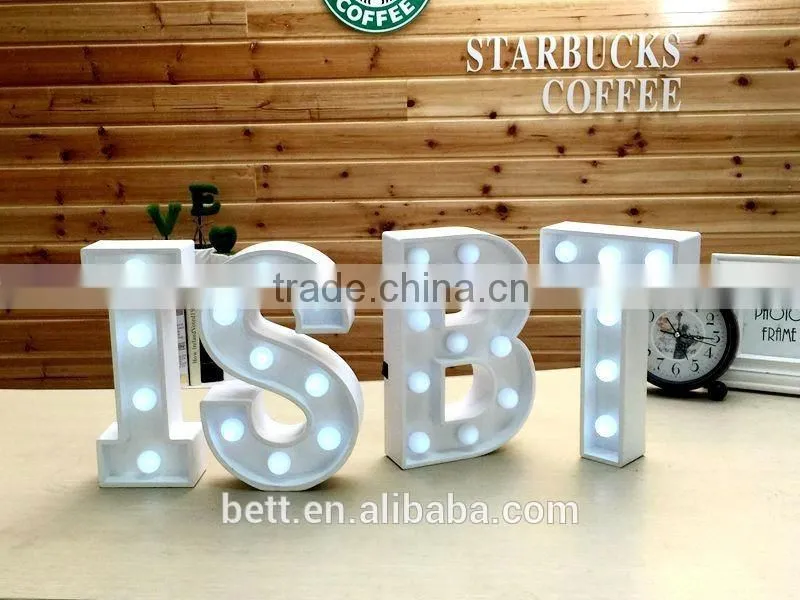 Wood plastic composite material marquee letter lights with led light bulb