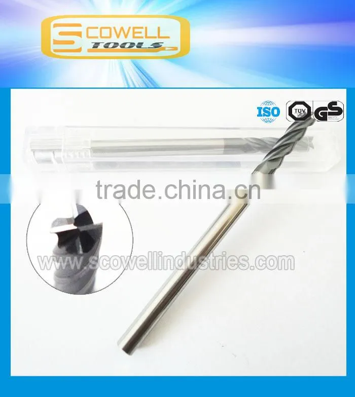 tungsten carbide CNC End Mills Micro Grain Altin coated ,4F flat end milling cutter