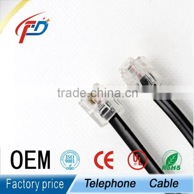Flat Telephone Cables With RJ12 Connector