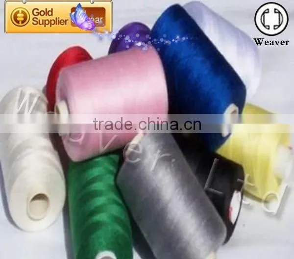 100% spun polyester yarn for sewing thread 20s/3 dyed from China alibaba