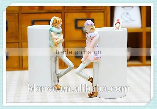 ceramic couple mug with unique handle for love souvenie