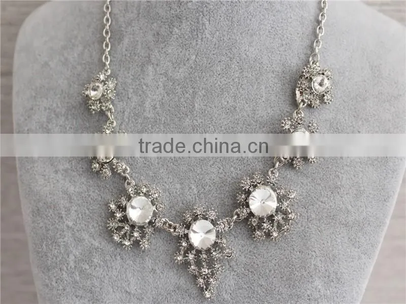 2016 Fashion jewelry statement necklace , white gold Necklace Wholesale